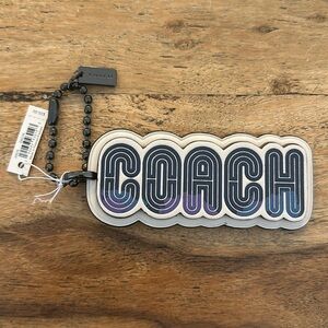 Coach blue stacked hang tag NWT
